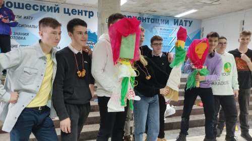 В преддверии масленицы студенты ССФ ИАТУ подготовили развлекательную программу для учащихся лицея при УлГТУ Заволжского района